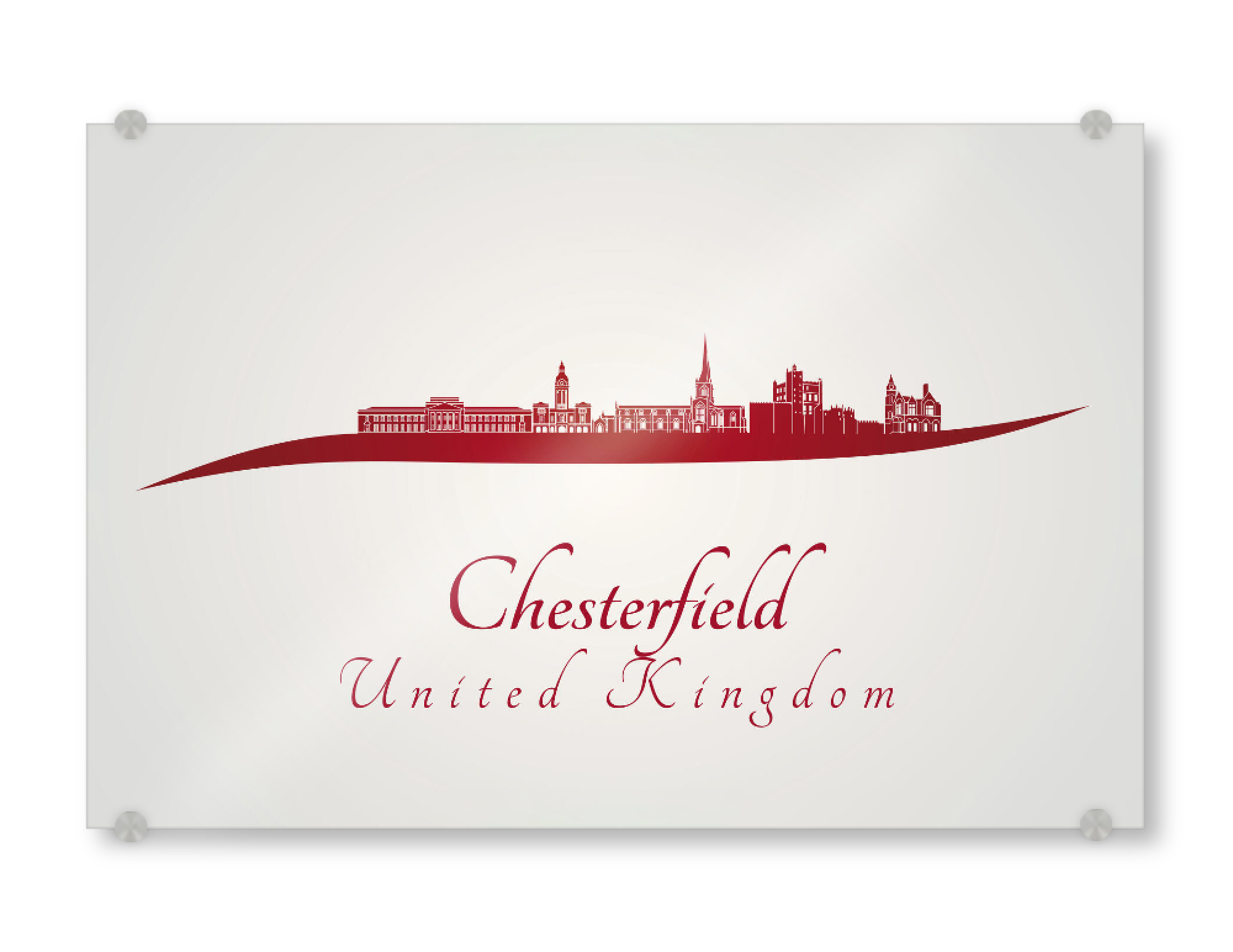 Acrylglasbild "Chesterfield-Skyline im Rot" artboxONE - Städte,Architektur