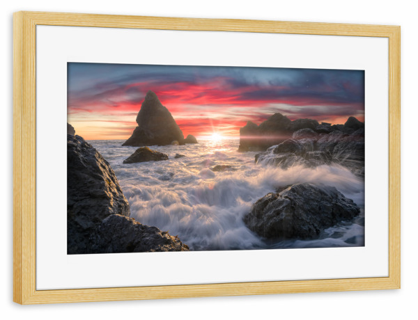 Poster mit Rahmen kiefer "Luffenholtz-Strand" artboxONE - Natur,Reise,Reise / Strand und Meer,Reise / Länder