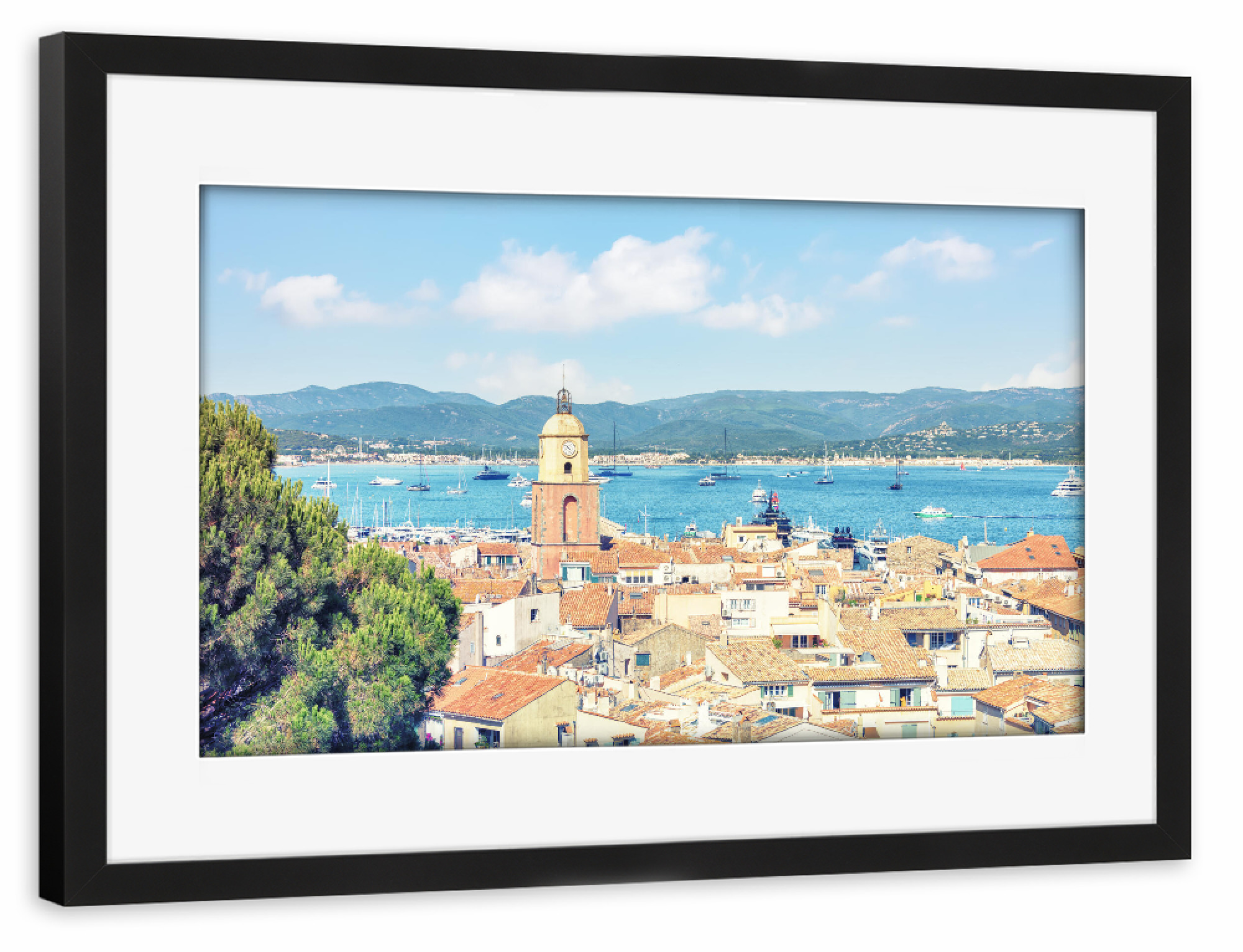 Poster mit Rahmen schwarz "St-Tropez-Dächer" artboxONE - Reise,Architektur,Reise / Strand und Meer,Reise / Länder
