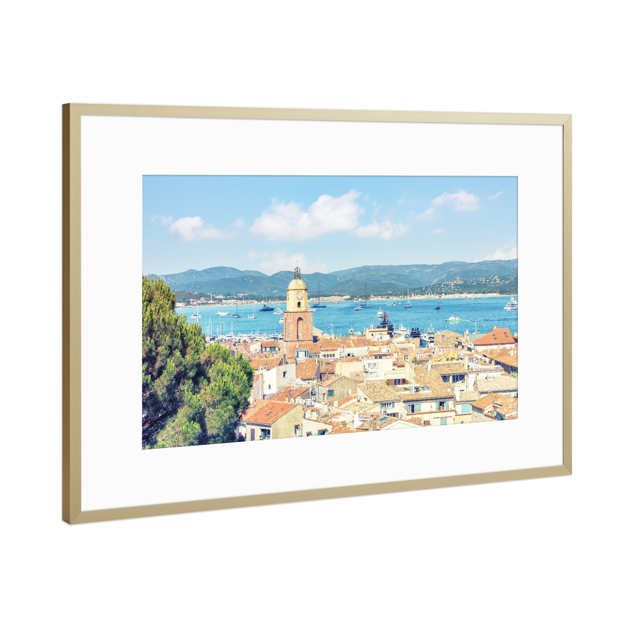 Poster mit Rahmen Gold "St-Tropez-Dächer" artboxONE - Reise,Architektur,Reise / Strand und Meer,Reise / Länder