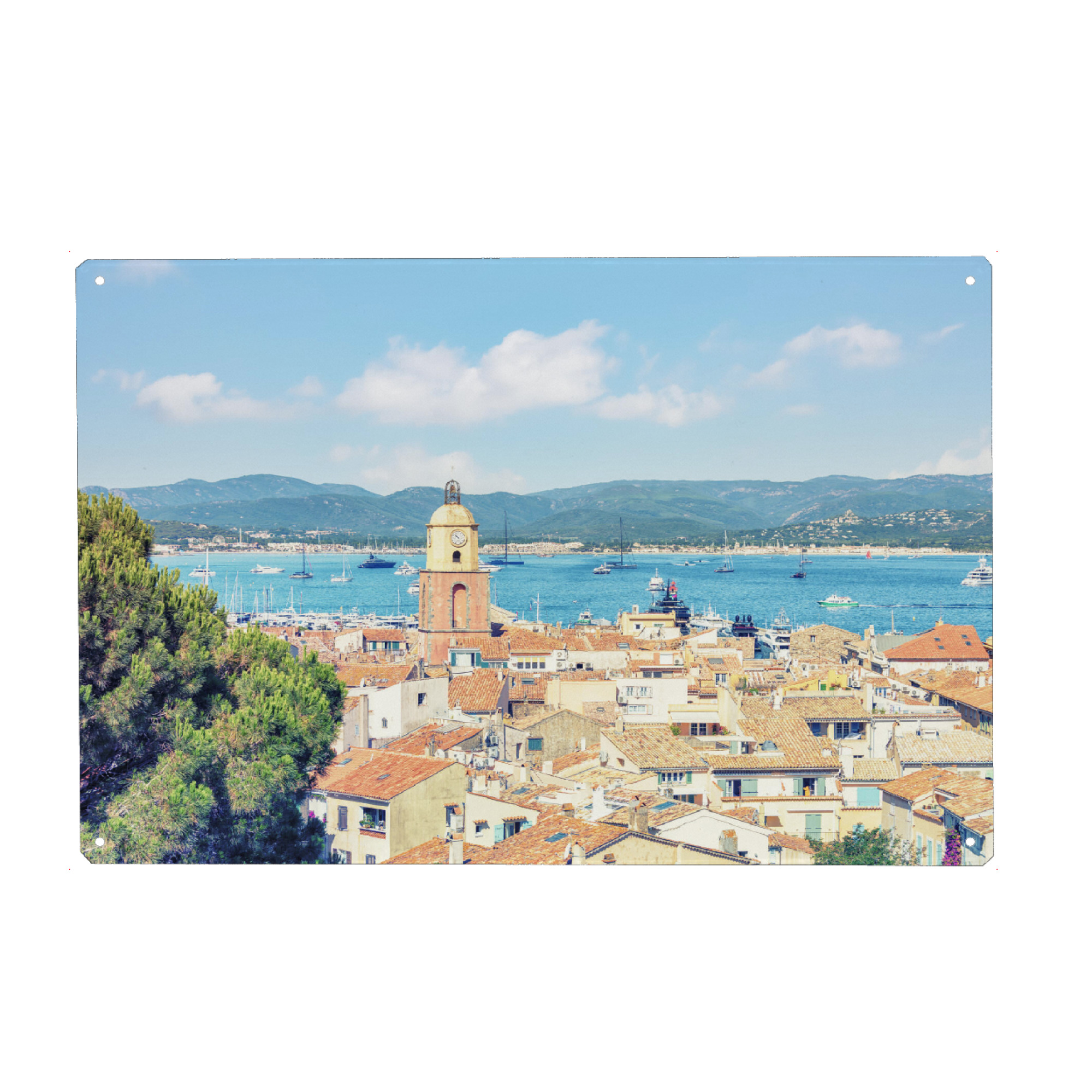Metall Poster "St-Tropez-Dächer" artboxONE - Reise,Architektur,Reise / Strand und Meer,Reise / Länder