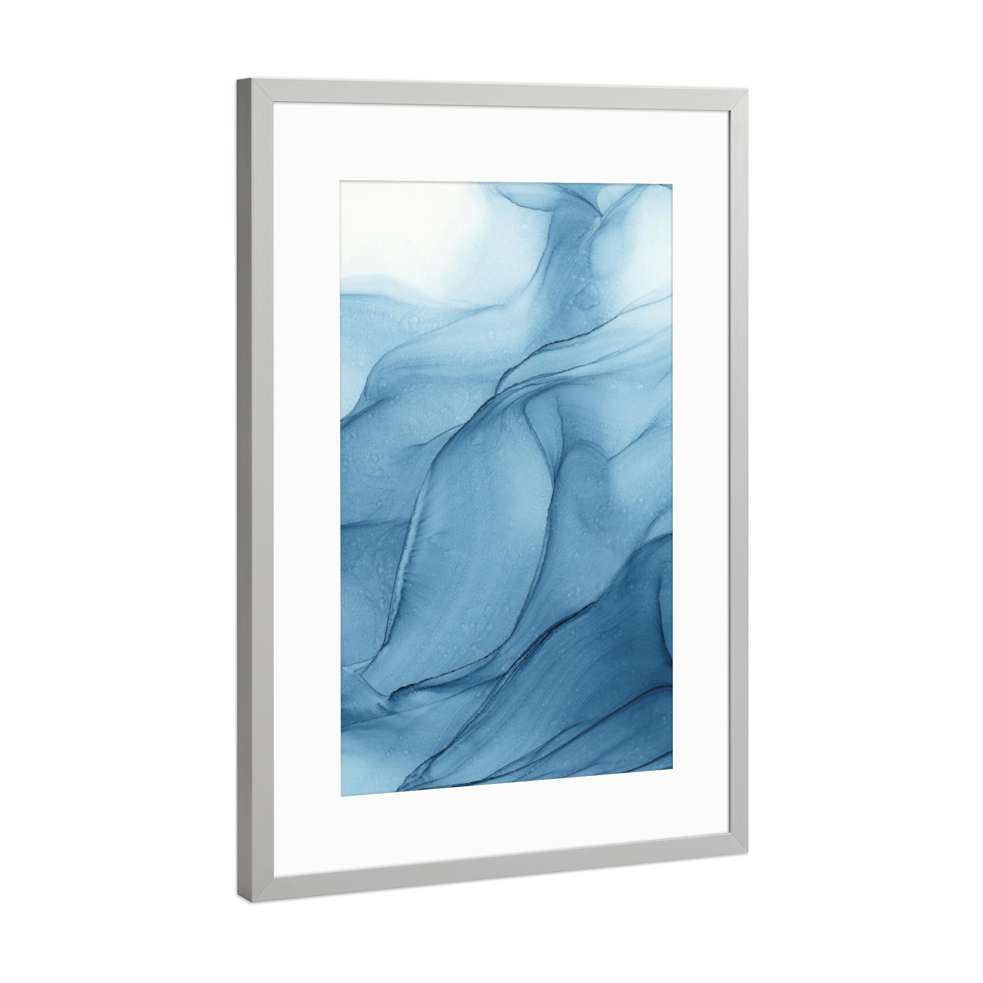 Poster mit Rahmen Silber "Cold-Ice" artboxONE - Abstrakt