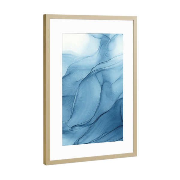Poster mit Rahmen Gold "Cold-Ice" artboxONE - Abstrakt