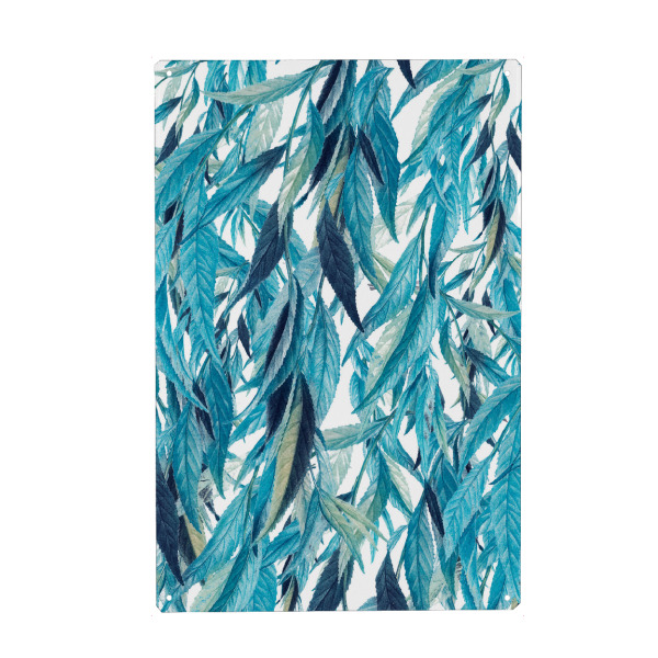 Holzbild "Fülle" artboxONE - Natur,Floral - Aquarell,Andere,Realismus,Minimalismus,Natur,Blätter,Pflanze,Botanisch,Blaugrün,Exotisch,Tropisch