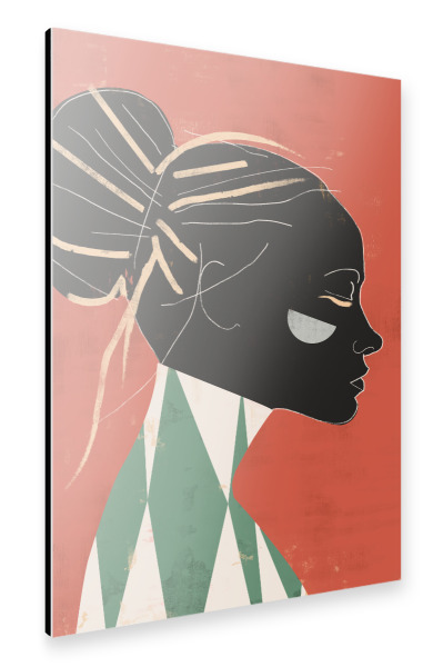 Alu-Dibond "Mädchen Farbe geometrisch" 30x20 cm artboxONE