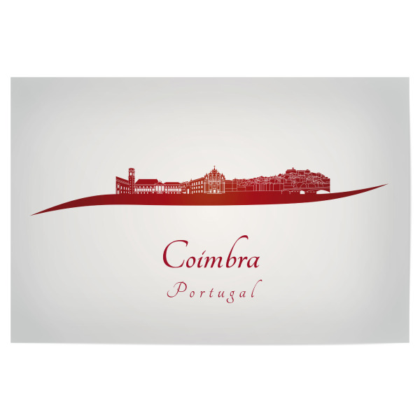Poster "Coimbra-Skyline im Rot" artboxONE - Städte,Architektur - Skyline,Stadt,Denkmäler,Metropole,Reise,Tourismus,Geschenk,Rot,Coimbra