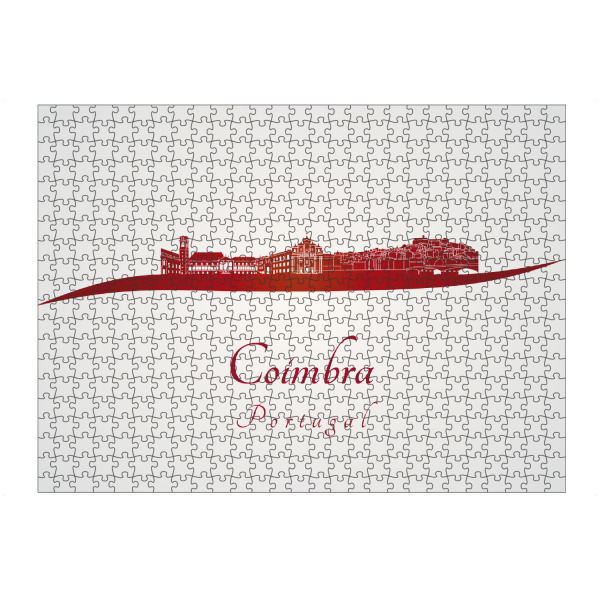 artboxONE Puzzle "Coimbra-Skyline im Rot" artboxONE - Städte,Architektur - Skyline,Stadt,Denkmäler,Metropole,Reise,Tourismus,Geschenk,Rot,Coimbra