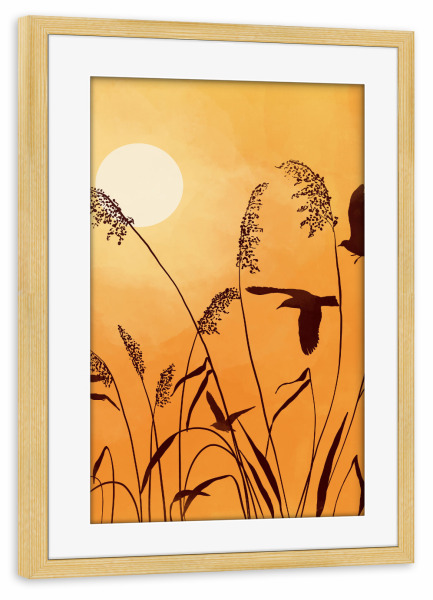 Poster mit Rahmen kiefer "Cats & Dotz-Serenity Sundown" artboxONE - Natur,Floral,Tiere