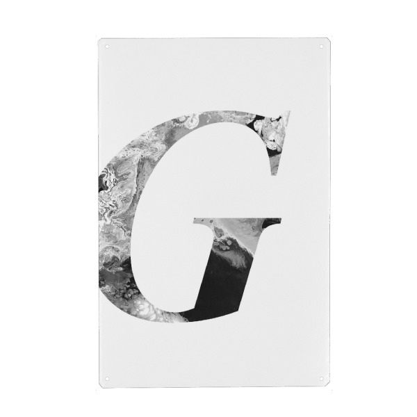 Holzbild "Buchstabe Alphabet G" artboxONE - Typografie,Schwarzweiß,Buchstaben,Buchstaben / G