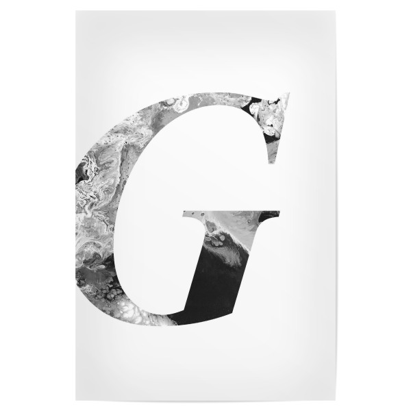 Poster 30x20 cm "Buchstabe Alphabet G" artboxONE - Typografie,Schwarzweiß,Buchstaben,Buchstaben / G