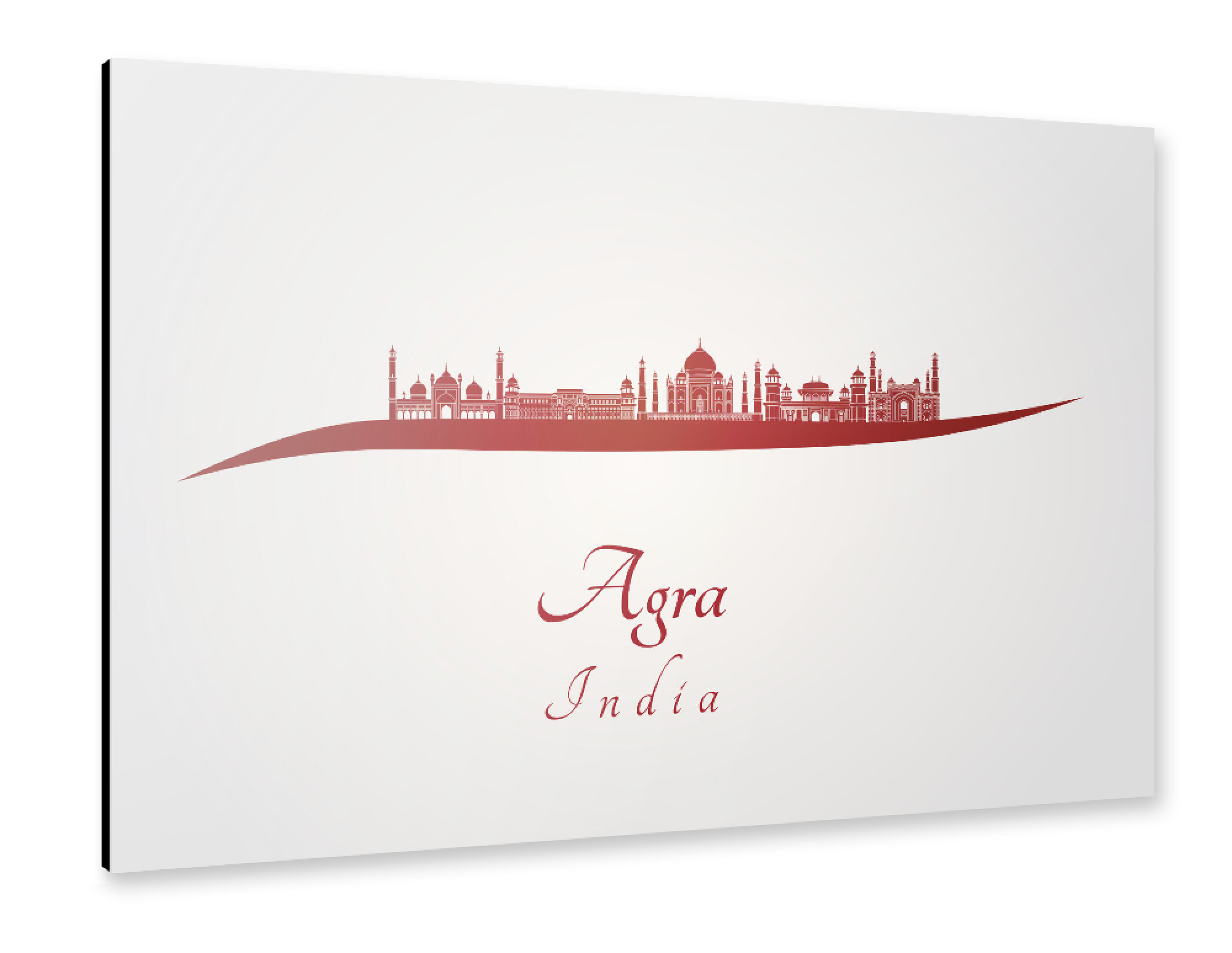 Alu-Dibond "Agra-Skyline in Rot" 75x50 cm artboxONE