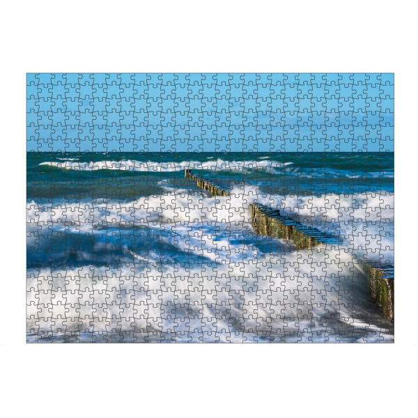 artboxONE Puzzle "Himmel, Wellen und Buhne" artboxONE - Natur,Reise,Reise / Strand und Meer