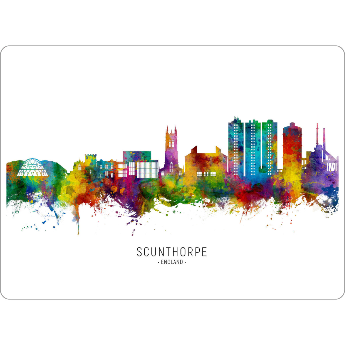 Tischset "Scunthorpe England Skyline txt" artboxONE - Städte - Scunthorpe,England,Skyline,Stadtbild,Stadtbild,Aquarell,Malerei - Bild scunthorpe