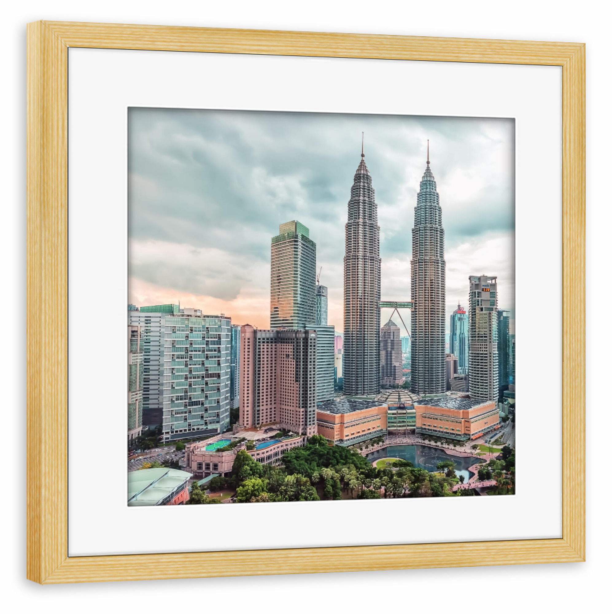 Poster mit Rahmen kiefer "Petronas Zwillingstürme" artboxONE - Städte,Reise,Architektur,Reise / Asien,Reise / Länder
