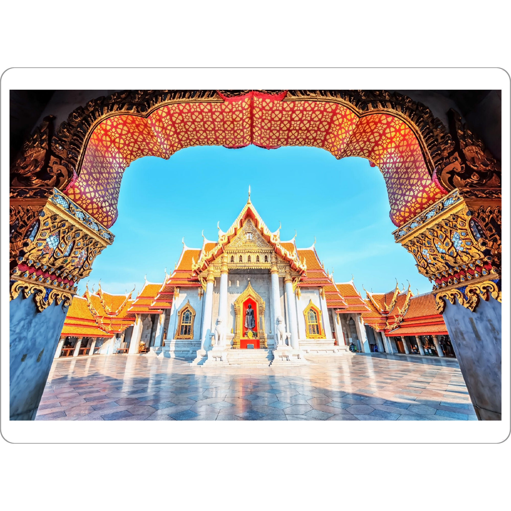 Tischset "Wat Benchamabophit Dusitwanaram" artboxONE - Städte,Reise,Architektur,Reise / Asien,Reise / Länder