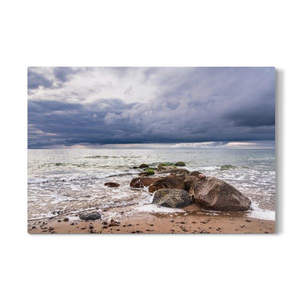 Galerie-Print "Strand, Steine, Wolken" 30x20 cm artboxONE