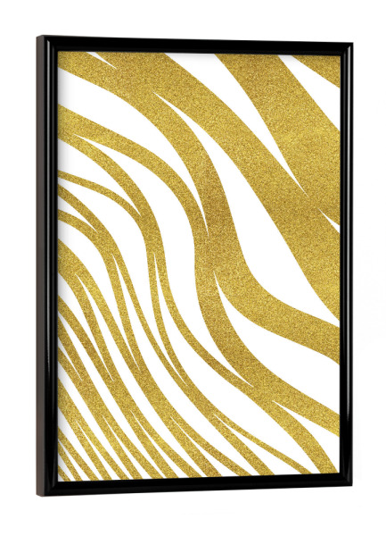 Poster mit schwarzem Rahmen "Goldene Welle" artboxONE - Abstrakt,Geometrie