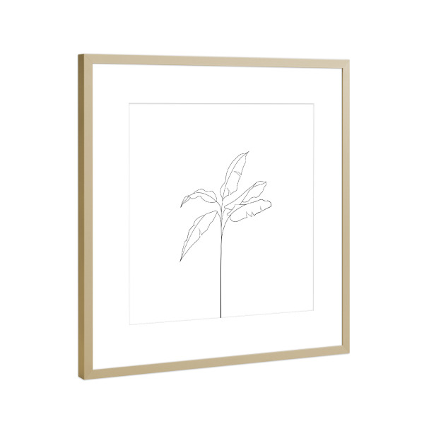 Poster mit Rahmen Gold "Palmenblätter oneline" artboxONE - Floral,Abstrakt