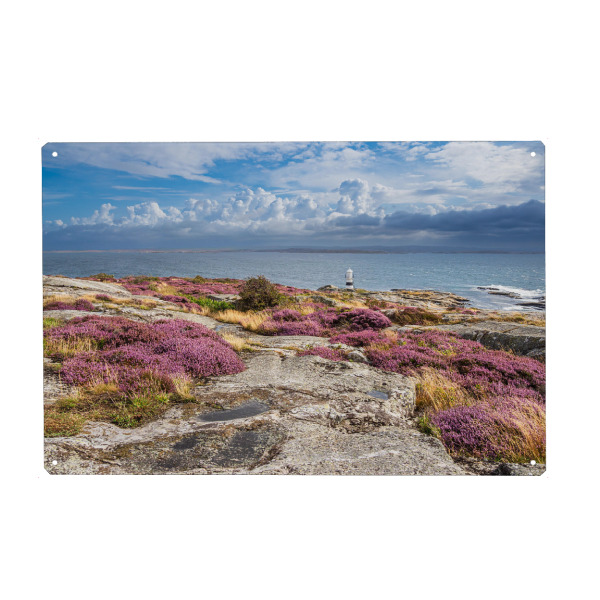 Holzbild "Felsen, Leuchtfeuer und Meer" artboxONE - Natur,Reise,Reise / Strand und Meer,Reise / Länder