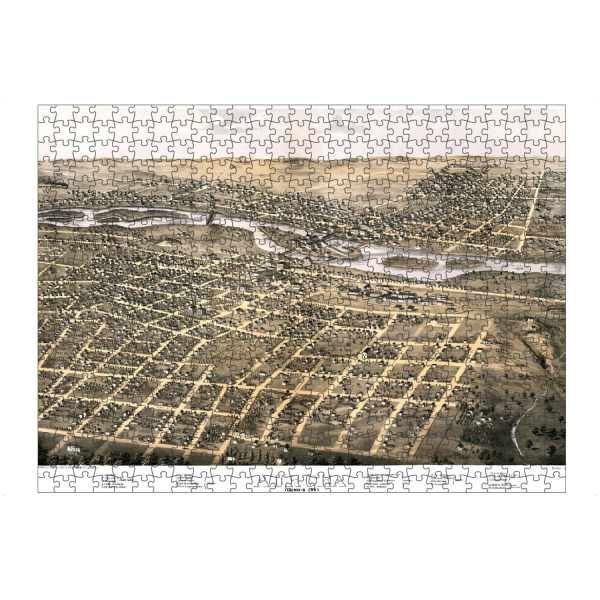 Puzzle Ravensburger "Vintage Illinois-Karte" artboxONE - Kartografie - Karte,Plan,Jahrgang,Antik,Retro,Alt,Karten,Karte der welt,Illustration,Illinois