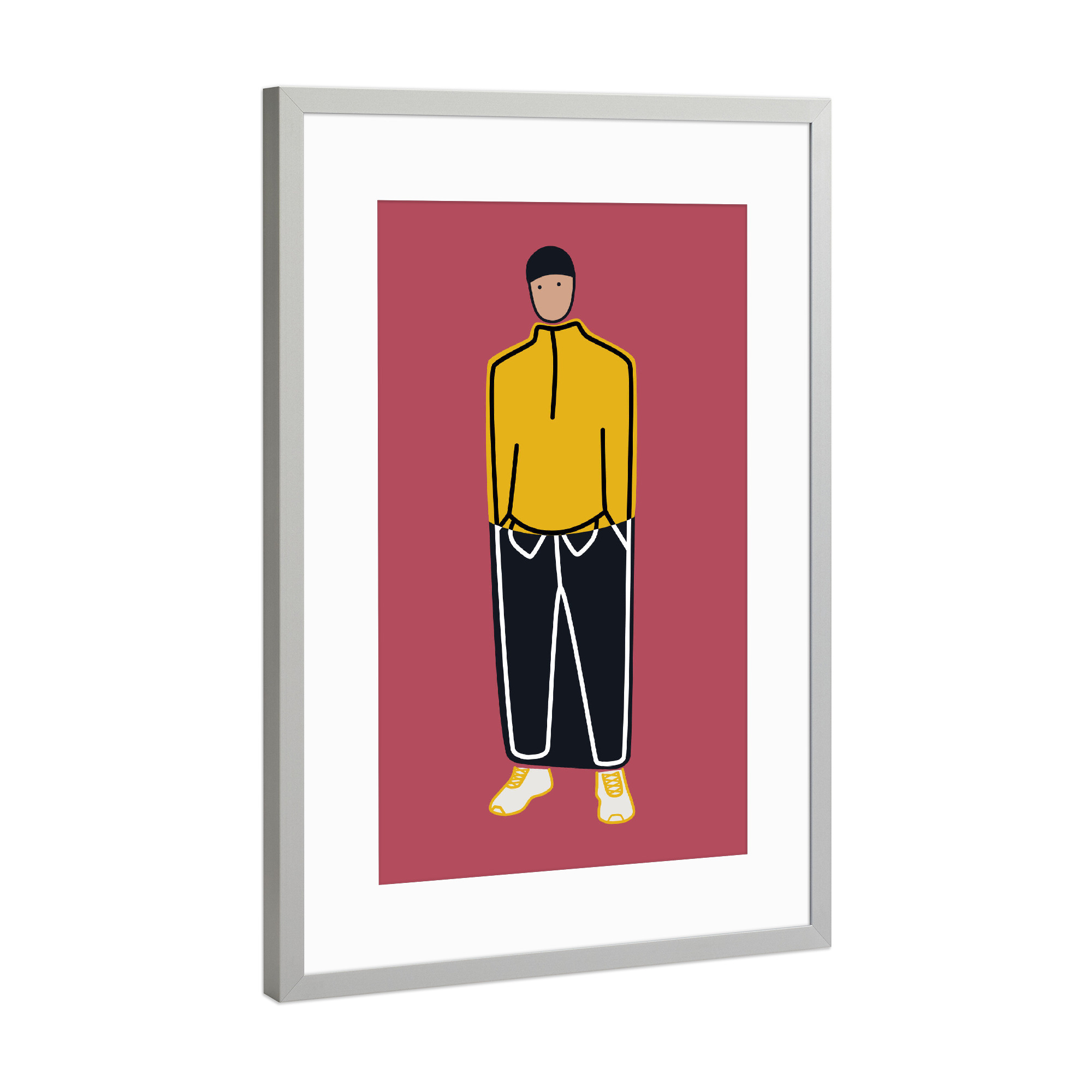 Poster mit Rahmen Silber "Hände in den Taschen" artboxONE - Menschen,Fashion - Stil,Mode,Straße,Urban,Mann,Männlich,Hipster,Cool