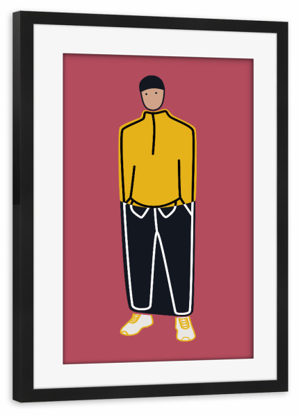 Poster mit Rahmen schwarz "Hände in den Taschen" artboxONE - Menschen,Fashion - Stil,Mode,Straße,Urban,Mann,Männlich,Hipster,Cool