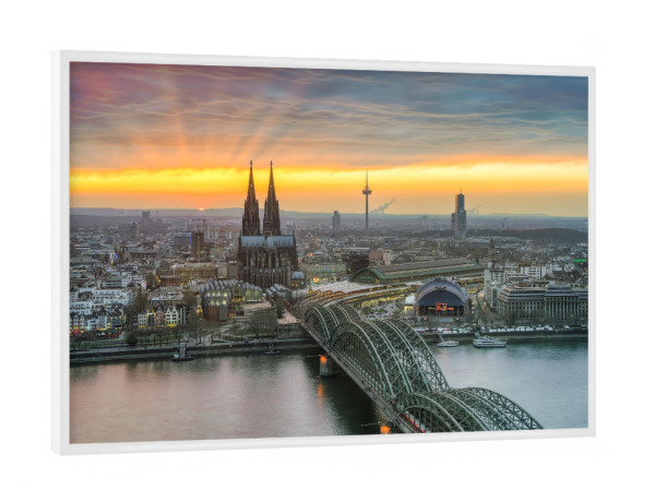 Poster mit weißem Rahmen "Köln - Sonnenuntergang" artboxONE - Städte / Köln,Reise,Architektur