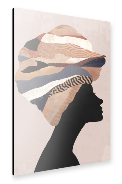 Alu-Dibond "Frau blauer Turban" 30x20 cm artboxONE