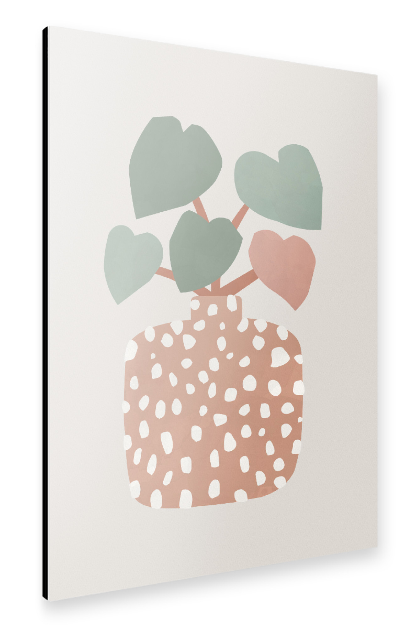 Alu-Dibond "Terrazzo & Herzpflanze" 75x50 cm artboxONE