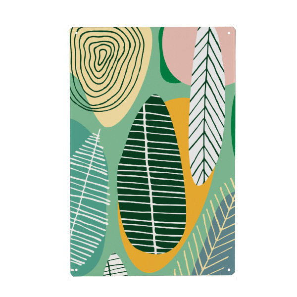 Metall Poster "Botanik Art" artboxONE - Natur - Botanisch,Blumen,Modern,Abstrakt,Floral,Pflanzen,Natur,Formen,Geometrie - Blechschild