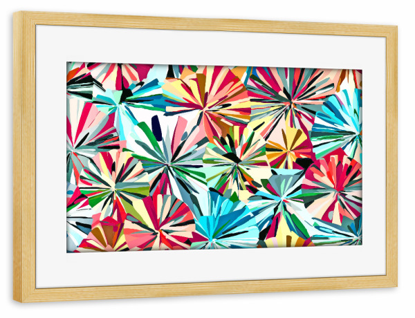 Poster mit Rahmen kiefer "Papier-Fans abstrakt" artboxONE - Abstrakt