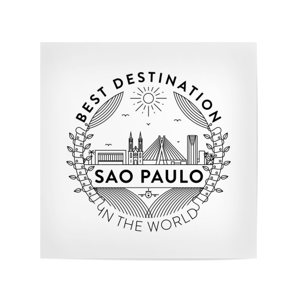 Poster 20x20 cm "Sao Paulo-Abzeichen" artboxONE - Städte - Stadt,Abzeichen,Wahrzeichen,Symbol,Vektor,Abbildung,Gebäude,Sao paulo,Brasilien