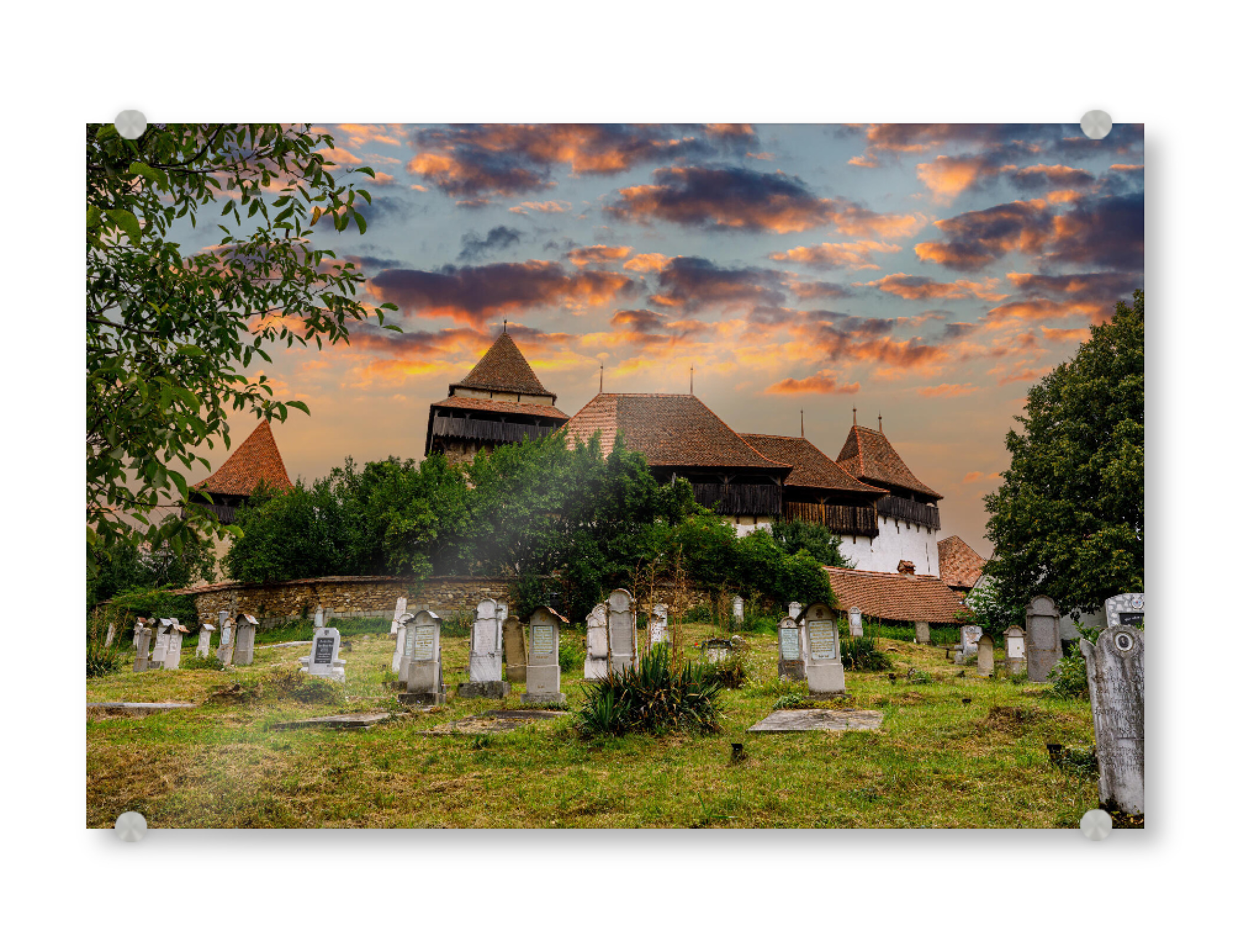 Acrylglasbild "Kirchenburg von Viscri" artboxONE - Architektur - Rumänien,Viscri,Deutsch weißkirch,Siebenbürgen,Burg,Kirche,Kirchenburg