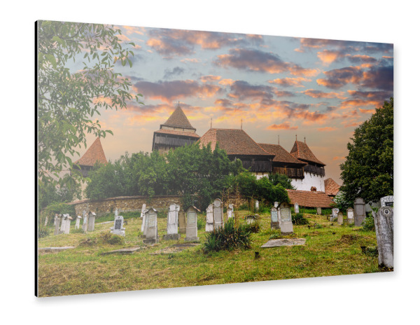 Alu-Dibond "Kirchenburg von Viscri" 30x20 cm artboxONE