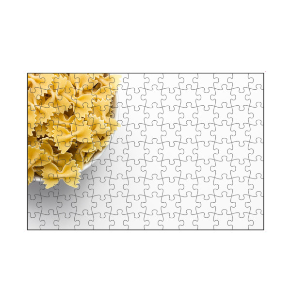 artboxONE Puzzle "Farfalle - halb" artboxONE - Essen & Trinken - Nudeln,Essen,Food,Pasta,Küche,Mahlzeit,Weiß,Minimalistisch,Fotografie