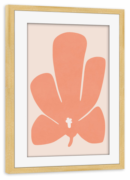 Poster mit Rahmen kiefer "Koralle Tulpenblume" artboxONE - Natur,Floral - Tulpe,Blume,Blumen,Blütenblatt,Rosa,Koralle,Stillleben,Natur,Abstrakt