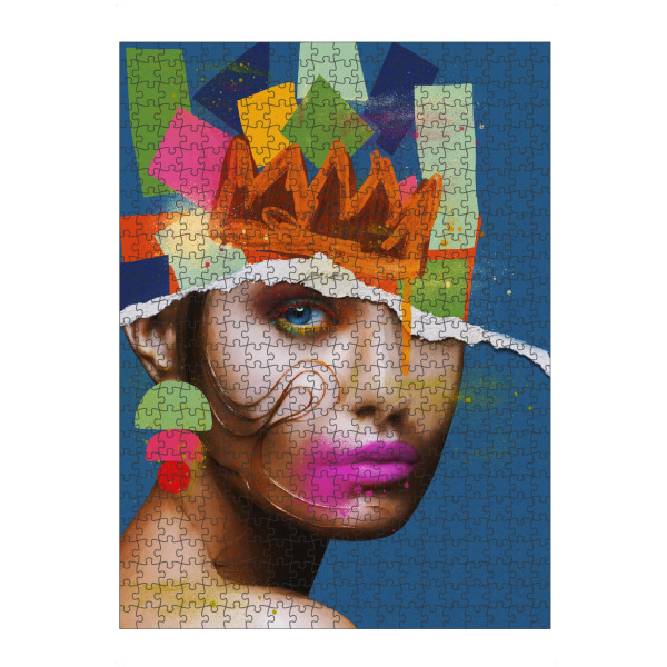 Puzzle Ravensburger "Blaue abstrakte Königin" artboxONE - Abstrakt,Menschen,Geometrie