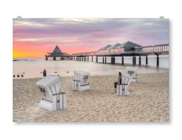 Acrylglasbild "Seebrücke Heringsdorf Usedom" artboxONE - Städte,Architektur,Reise / Strand und Meer