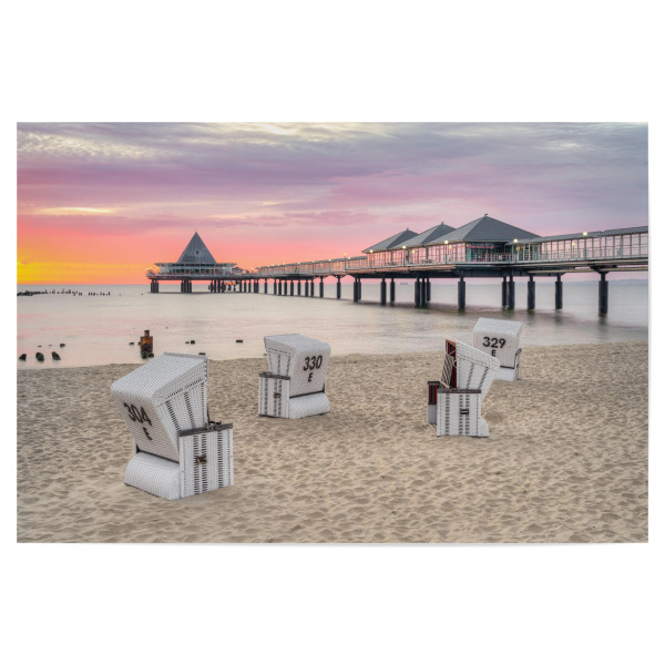 Poster 30x20 cm "Seebrücke Heringsdorf Usedom" artboxONE - Städte,Architektur,Reise / Strand und Meer