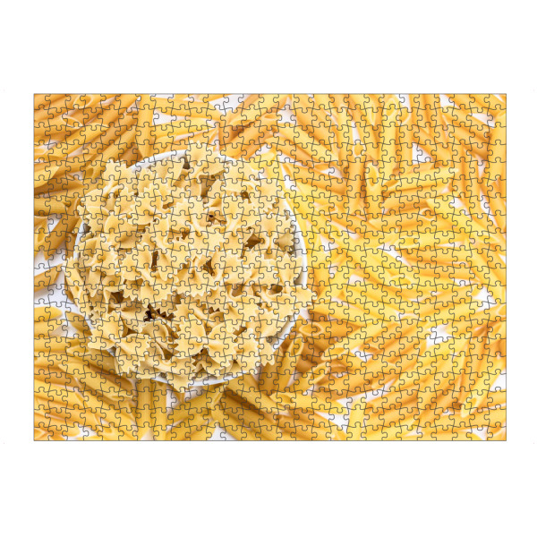 Puzzle Ravensburger "Farfalle inmitten von Penne" artboxONE - Essen & Trinken - Nudeln,Pasta,Küche,Essen,Fotografie - Bild nudeln