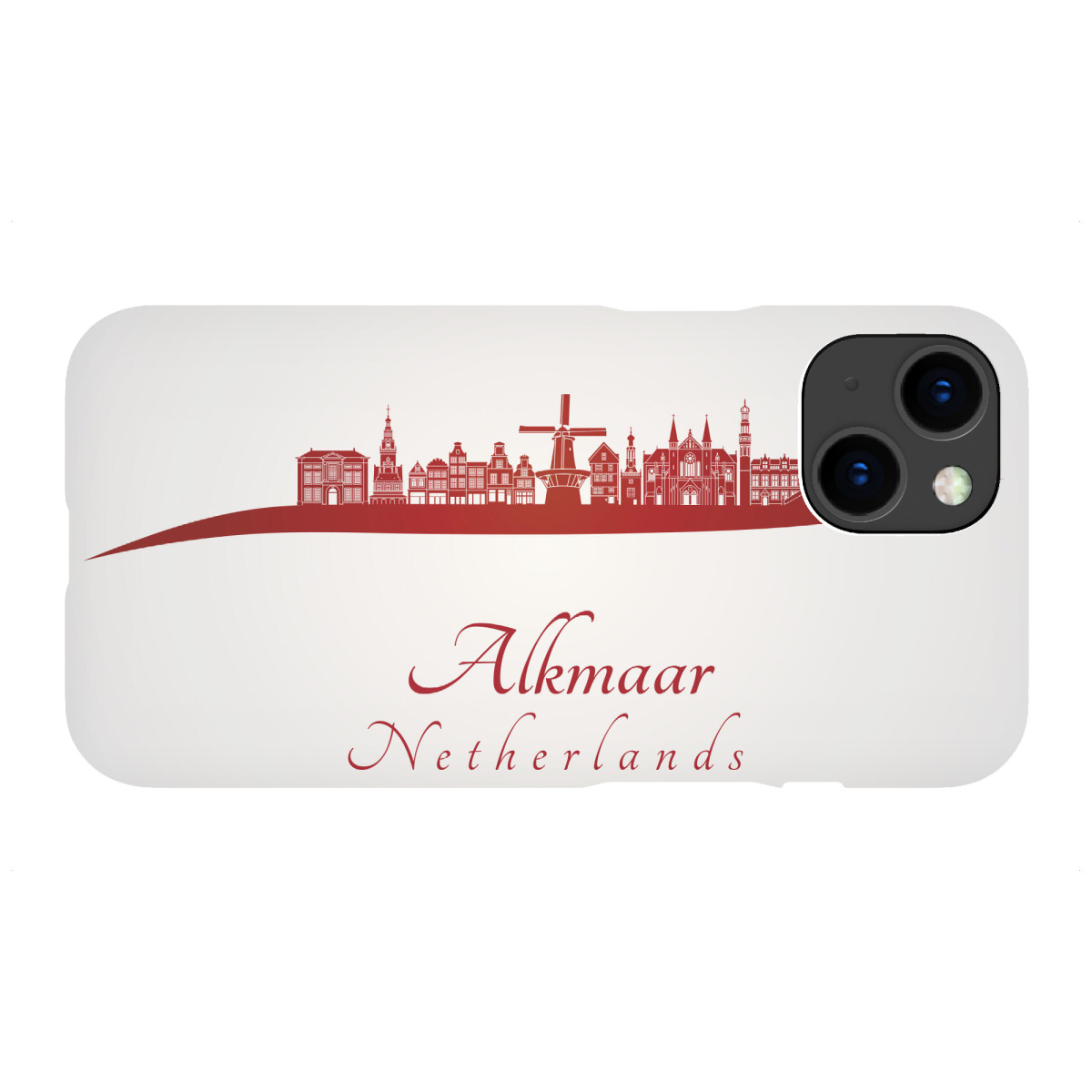iPhone "Alkmaar-Skyline in Rot" Premium-Case Handyhülle artboxONE