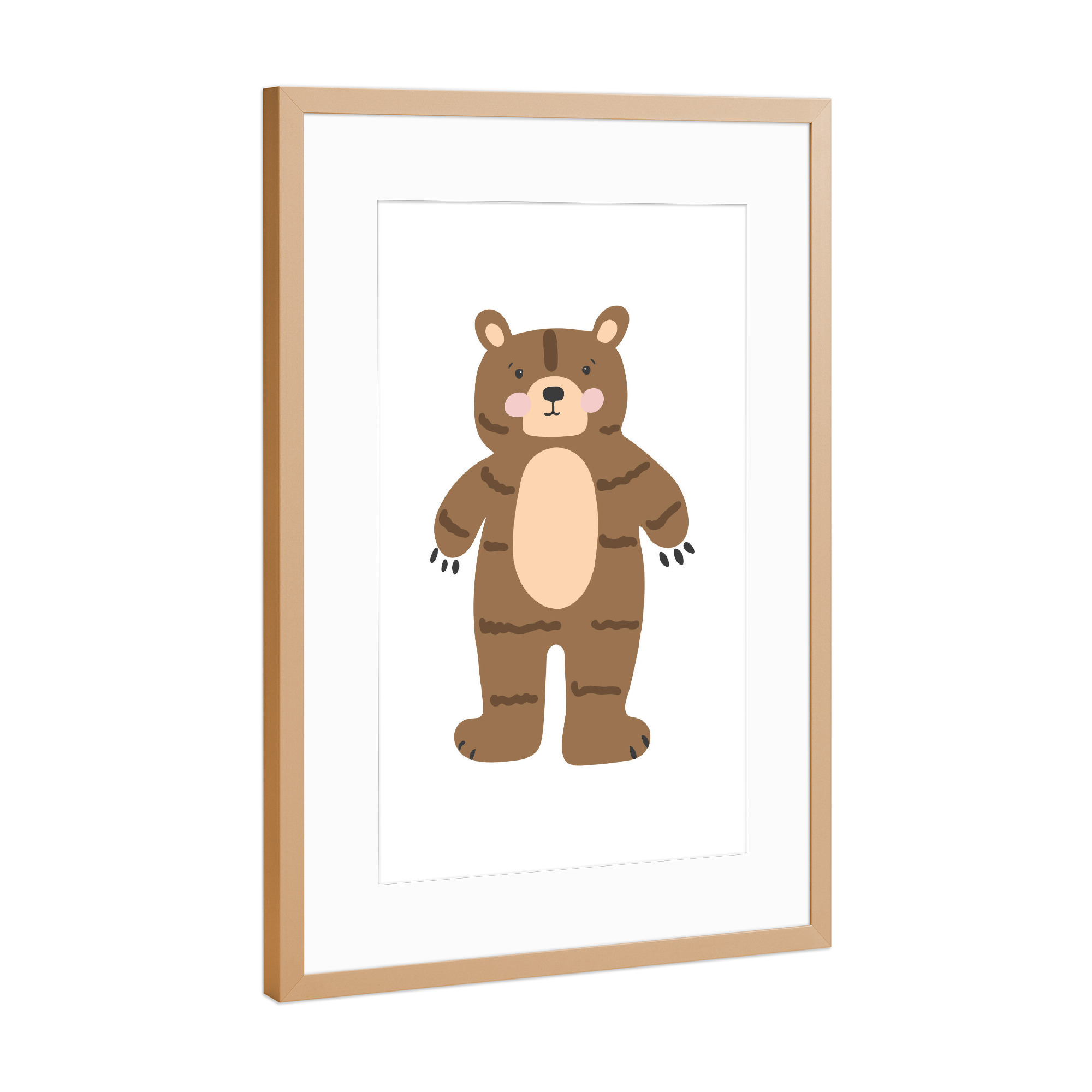 Poster mit Rahmen Kupfer "Babybärentier zum ausdrucken" artboxONE - Für Kinder,Tiere