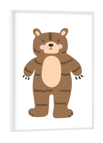 Poster mit weißem Rahmen "Babybärentier zum ausdrucken" artboxONE - Für Kinder,Tiere