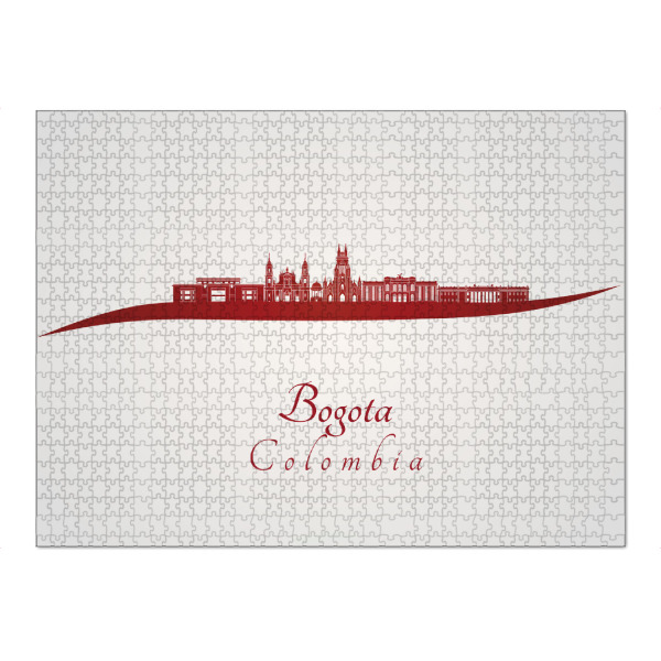 Puzzle Ravensburger "Skyline von Bogota v2 in Rot" artboxONE - Städte,Architektur
