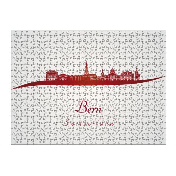 artboxONE Puzzle "Berner Skyline in Rot" artboxONE - Städte,Architektur - Skyline,Stadt,Reise,Denkmäler,Turm,Metropole,Souvenir,Urlaub,Rot,Bern