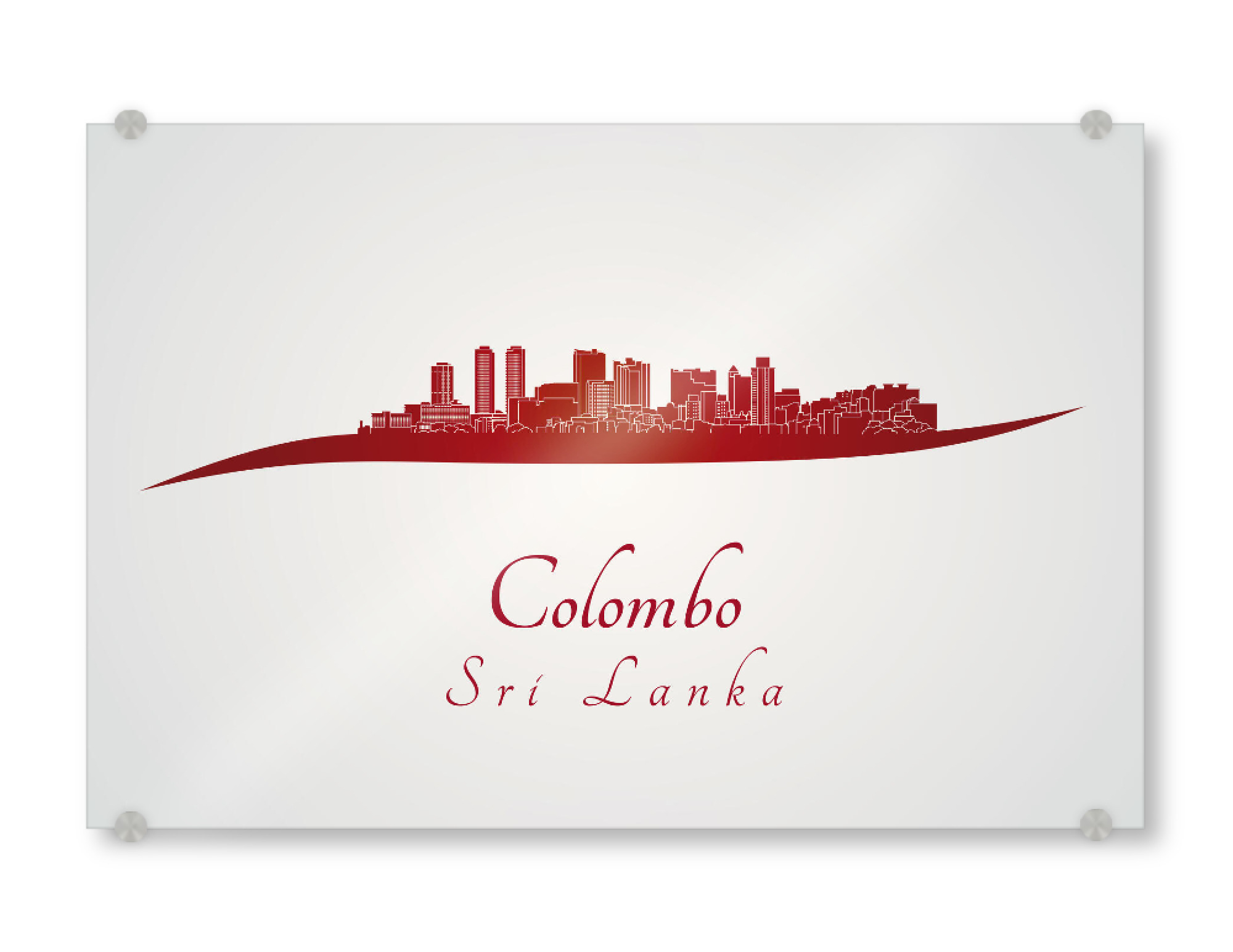 Acrylglasbild "Colombo-Skyline im Rot" artboxONE - Städte,Architektur - Skyline,Stadt,Denkmäler,Metropole,Reise,Tourismus,Geschenk,Rot,Colombo