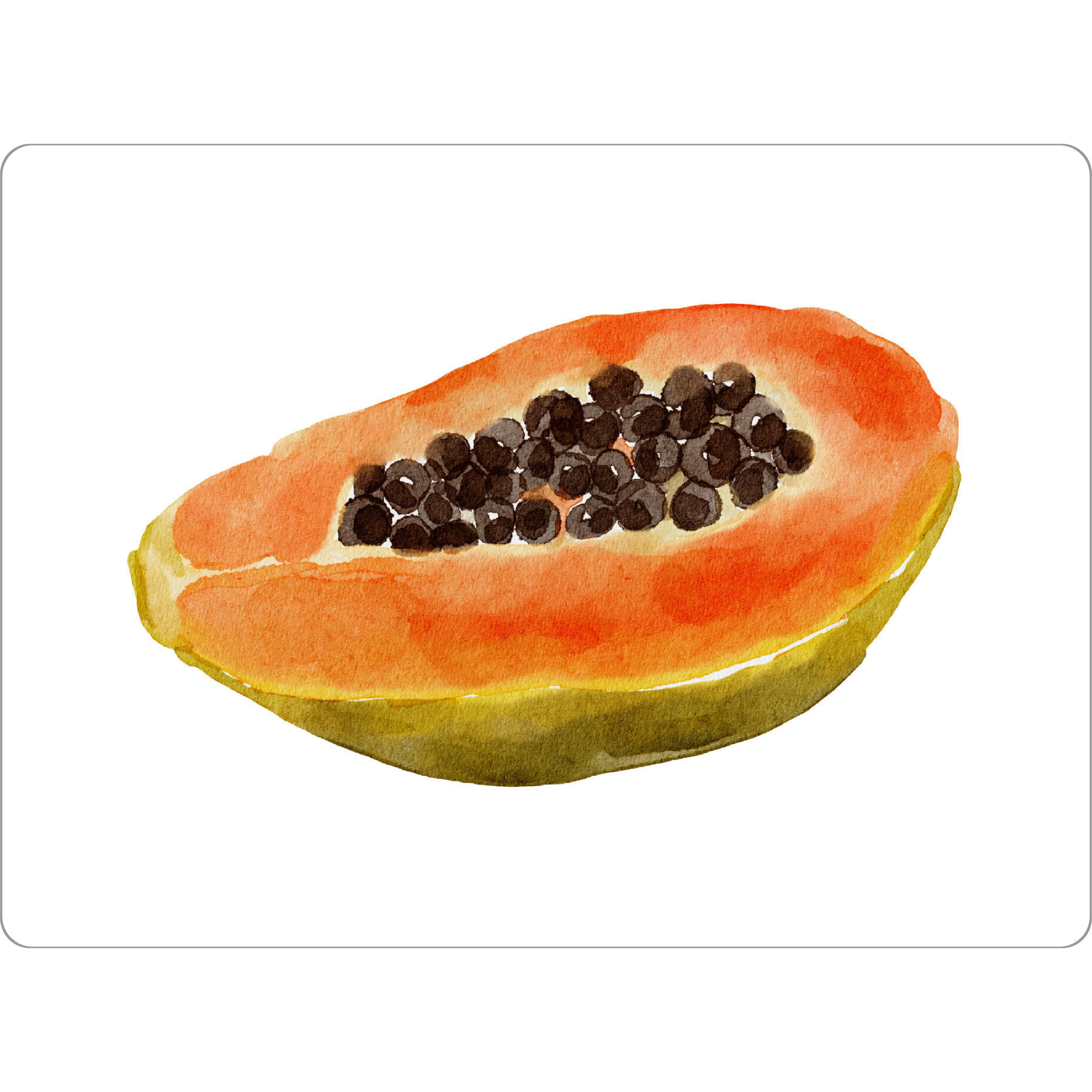 Tischset "Aquarell-Papaya-Kunst" artboxONE - Essen & Trinken / Obst & Gemüse - Papaya,Obst,Kunst,Druckbar,Tropisch,Sommer,Aquarell,Essen