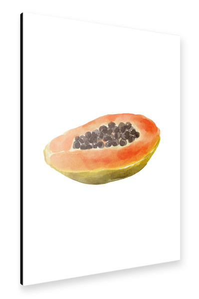Alu-Dibond "Aquarell-Papaya-Kunst" 30x20 cm artboxONE