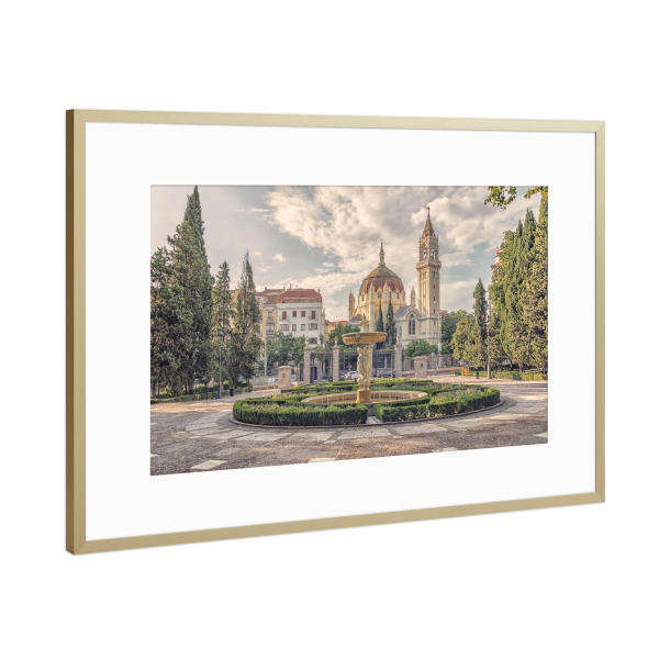 Poster mit Rahmen Gold "Madrider Architektur" artboxONE - Städte,Reise,Architektur,Reise / Länder,Städte / Weitere