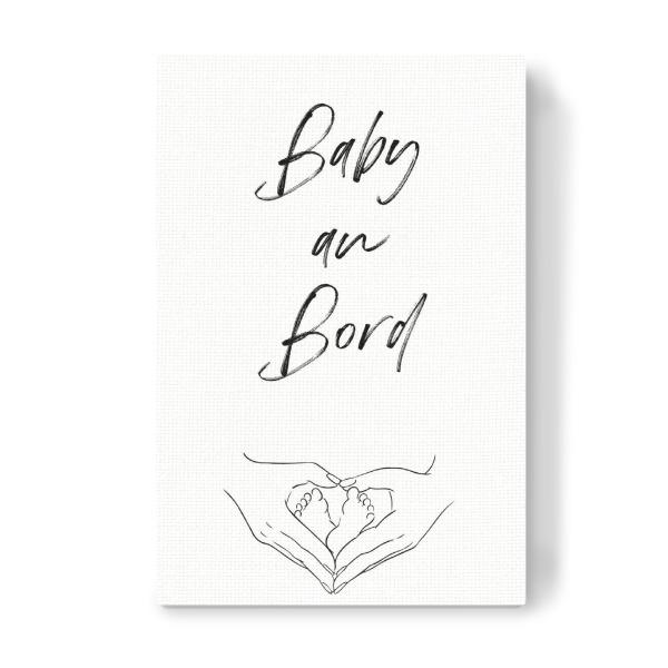 Leinwandbild "Baby an Bord" artboxONE - Typografie,Für Mama,Für Papa,Lustig - Baby,Typo,Typografie,An,Bord,Minimalistisch,Kinder
